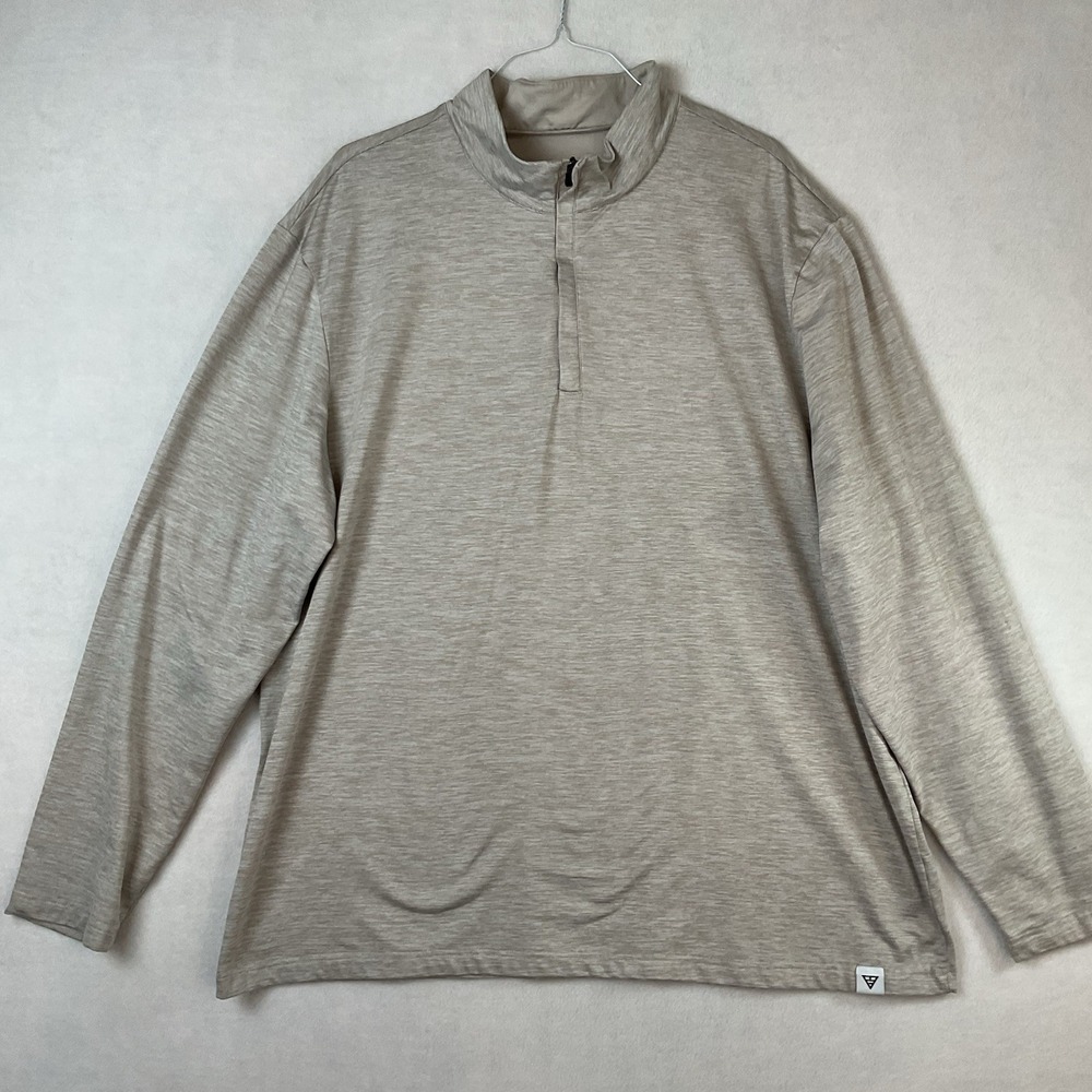 Maelreg 1/4 Zip Performance Pullover Mens 3XL Tan Khaki Long Sleeve Fleece Golf